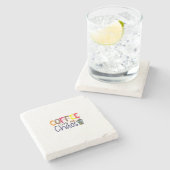 Kaffeekocher und -kaffee steinuntersetzer (Seitenansicht)