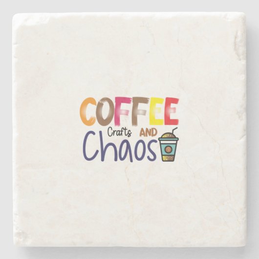 Kaffeekocher und -kaffee steinuntersetzer (Vorderseite)