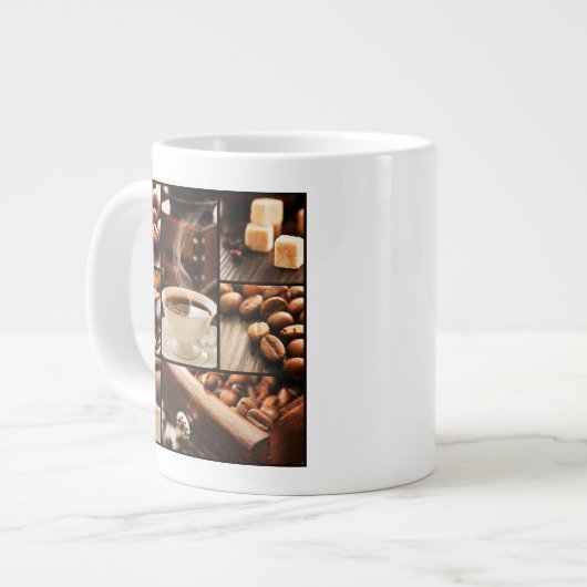 Kaffeekollage Jumbo-Tasse (Vorderseite Links)
