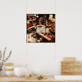Kaffeekollage Poster (Küche)