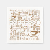 Kaffeekollenmuster braun weiß serviette (Vorderseite)