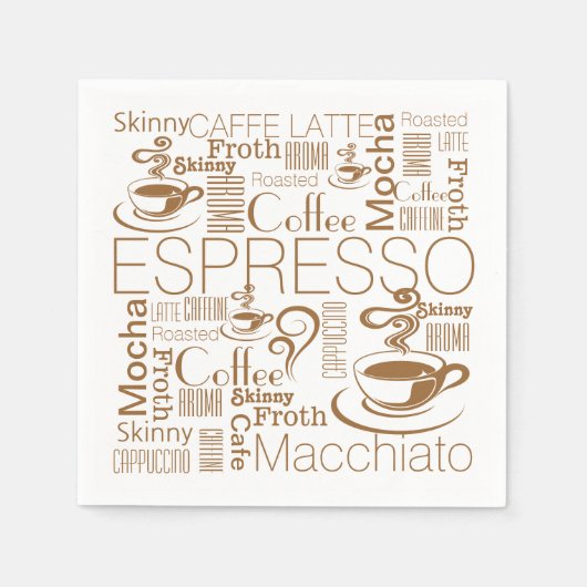 Kaffeekollenmuster braun weiß serviette (Vorderseite)