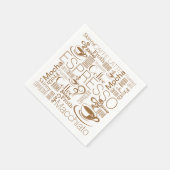 Kaffeekollenmuster braun weiß serviette (Ecke)