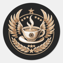 Kaffeekommandeur Runder Aufkleber