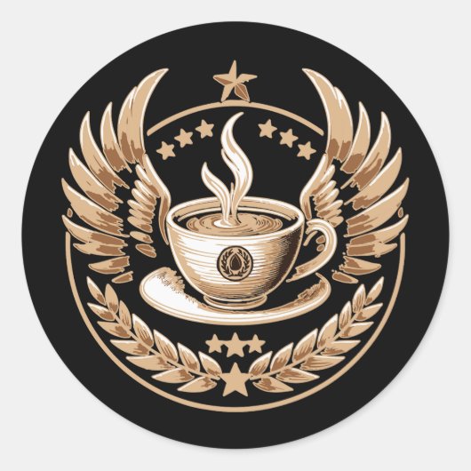 Kaffeekommandeur Runder Aufkleber (Vorderseite)