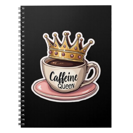 Kaffeekönigin - Gekrönt vom Kaffee Notizblock (Vorderseite)