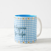 Kaffeekonzept für Gingham Zweifarbige Tasse (VorderseiteRechts)