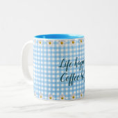 Kaffeekonzept für Gingham Zweifarbige Tasse (Vorderseite Links)