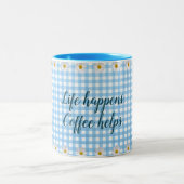 Kaffeekonzept für Gingham Zweifarbige Tasse (Mittel)