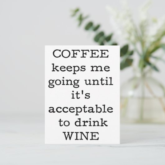 Kaffeekonzept - lustig. postkarte (Stehend Vorderseite)