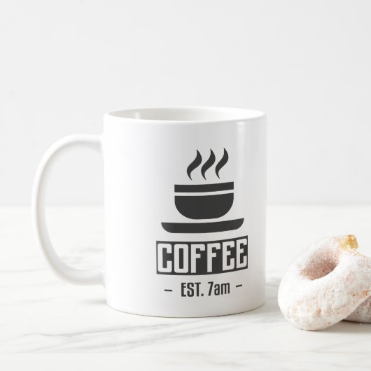 Kaffeekorrektur am Morgen Kaffeetasse (Mit Donut)