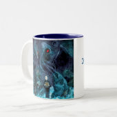 Kaffeekreaturen der Lovecraft-Tasse Zweifarbige Tasse (Vorderseite Links)