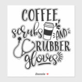 Kaffeekruben und Gummihandschuhe Aufkleber (Blatt)