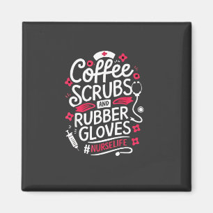 Kaffeekruben und Gummihandschuhe Krankenpflege Magnet