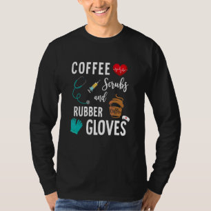 Kaffeekruben und Gummihandschuhe, medizinische Kra T-Shirt