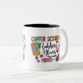 Kaffeekruben und Gummihandschuhe Zweifarbige Tasse (VorderseiteRechts)