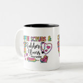 Kaffeekruben und Gummihandschuhe Zweifarbige Tasse (Vorderseite Links)