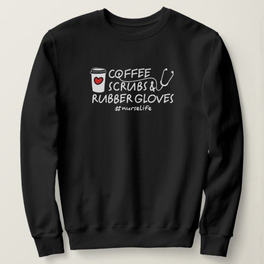 Kaffeekrüber und Gummihandschuhe Nurretteskaffee Sweatshirt (Design vorne)