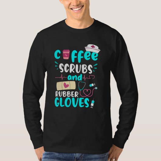 Kaffeekrubs Rubber Gloves Rn Registered Nurse T-Shirt (Vorderseite)