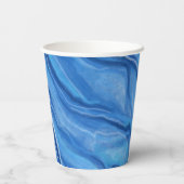 Kaffeekuchen aus Blauem Marmor Pappbecher (Rückseite)