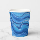 Kaffeekuchen aus Blauem Marmor Pappbecher (Vorderseite)