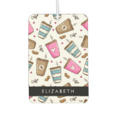 Kaffeekuchen, Kaffeebohnen, Herz, Ihr Name Autolufterfrischer (Vorderseite)