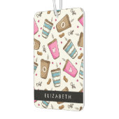 Kaffeekuchen, Kaffeebohnen, Herz, Ihr Name Autolufterfrischer (Links)