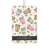 Kaffeekuchen, Kaffeebohnen, Herz, Ihr Name Autolufterfrischer (Rückseite)