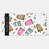 Kaffeekuchen, Kaffeebohnen, Herz, Ihr Name Case-Mate iPhone Hülle (Rückseite (Horizontal))