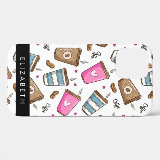 Kaffeekuchen, Kaffeebohnen, Herz, Ihr Name Case-Mate iPhone Hülle (Rückseite (Horizontal))