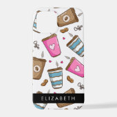 Kaffeekuchen, Kaffeebohnen, Herz, Ihr Name iPhone Hülle (Rückseite)