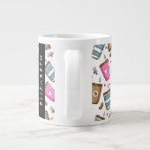 Kaffeekuchen, Kaffeebohnen, Herz, Ihr Name Jumbo-Tasse (Rückseite)