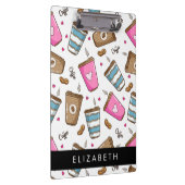 Kaffeekuchen, Kaffeebohnen, Herz, Ihr Name Klemmbrett (Rechts)