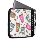 Kaffeekuchen, Kaffeebohnen, Herz, Ihr Name Laptopschutzhülle (Vorne Rechts)