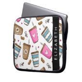 Kaffeekuchen, Kaffeebohnen, Herz, Ihr Name Laptopschutzhülle (Vorderseite Links)