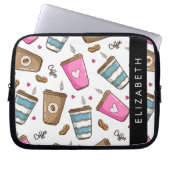 Kaffeekuchen, Kaffeebohnen, Herz, Ihr Name Laptopschutzhülle (Vorderseite)