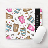 Kaffeekuchen, Kaffeebohnen, Herz, Ihr Name Mousepad (Mit Mouse)
