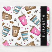 Kaffeekuchen, Kaffeebohnen, Herz, Ihr Name Mousepad (Vorne)