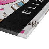 Kaffeekuchen, Kaffeebohnen, Herz, Ihr Name Schneidebrett (Ecke)