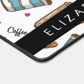 Kaffeekuchen, Kaffeebohnen, Herz, Ihr Name Schreibtischunterlage (Ecke)