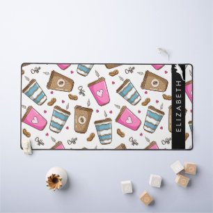 Kaffeekuchen, Kaffeebohnen, Herz, Ihr Name Schreibtischunterlage