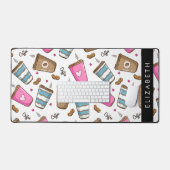 Kaffeekuchen, Kaffeebohnen, Herz, Ihr Name Schreibtischunterlage (Tastatur & Maus)