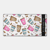 Kaffeekuchen, Kaffeebohnen, Herz, Ihr Name Schreibtischunterlage (Vorderseite)