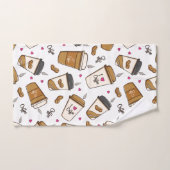 Kaffeekuchen, Kaffeebohnen, Kaffee Lover, Herzen Badhandtuch Set (Handtuch)