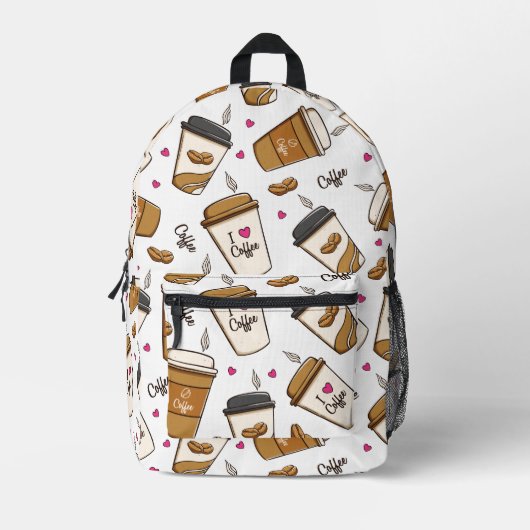 Kaffeekuchen, Kaffeebohnen, Kaffee Lover, Herzen Bedruckter Rucksack (Vorderseite)