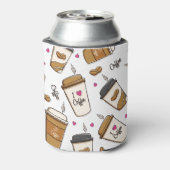 Kaffeekuchen, Kaffeebohnen, Kaffee Lover, Herzen Dosenkühler (Kanne Rückseite)