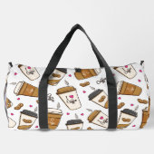 Kaffeekuchen, Kaffeebohnen, Kaffee Lover, Herzen Duffle Bag (Rückseite)