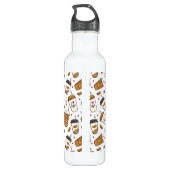 Kaffeekuchen, Kaffeebohnen, Kaffee Lover, Herzen Edelstahlflasche (Rückseite)