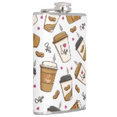 Kaffeekuchen, Kaffeebohnen, Kaffee Lover, Herzen Flachmann (Rechts)