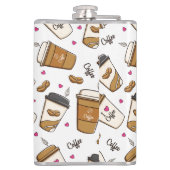 Kaffeekuchen, Kaffeebohnen, Kaffee Lover, Herzen Flachmann (Rückseite)